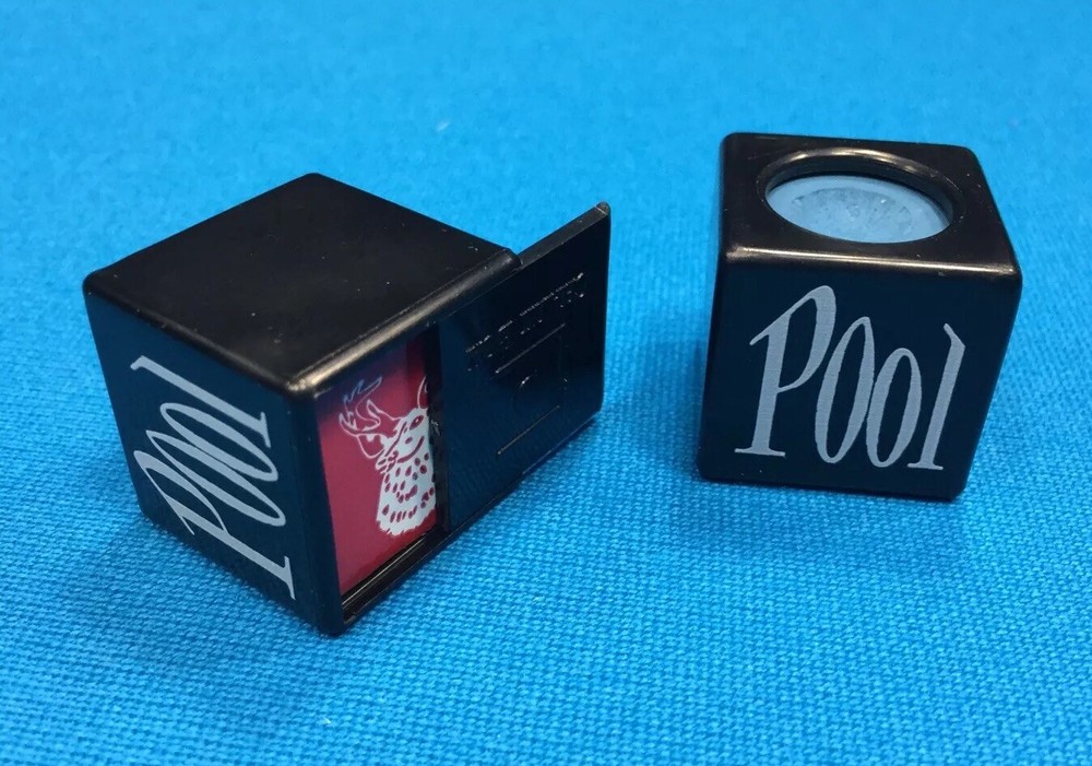( 2) Billiard Pool Cue Chalk Box Holder " Pool “