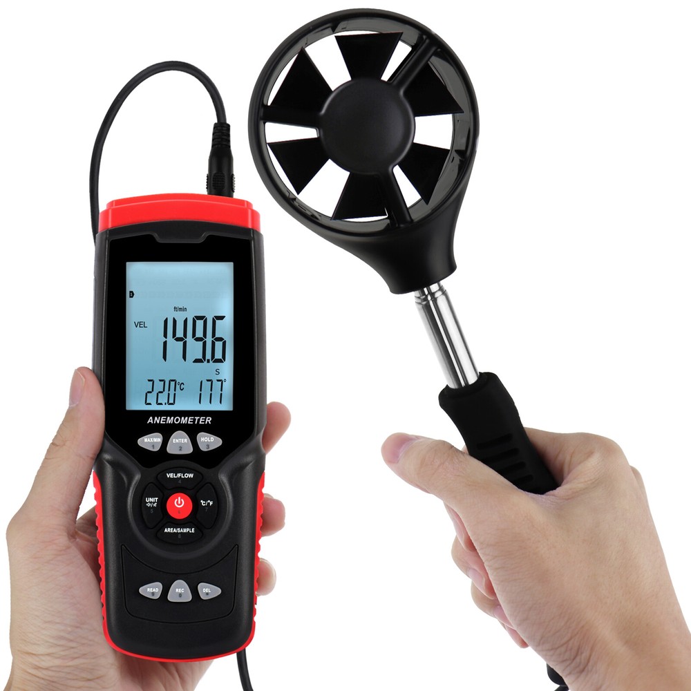 Wind Temperature Humidity Anemometer Datalogger Measurement Air Speed Tester