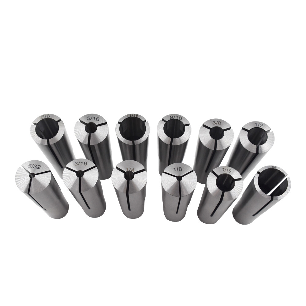 12 PC 3MT MT3 #3 Morse Taper Shank Collets Includes 1/8" - 3/4" Chuck Set