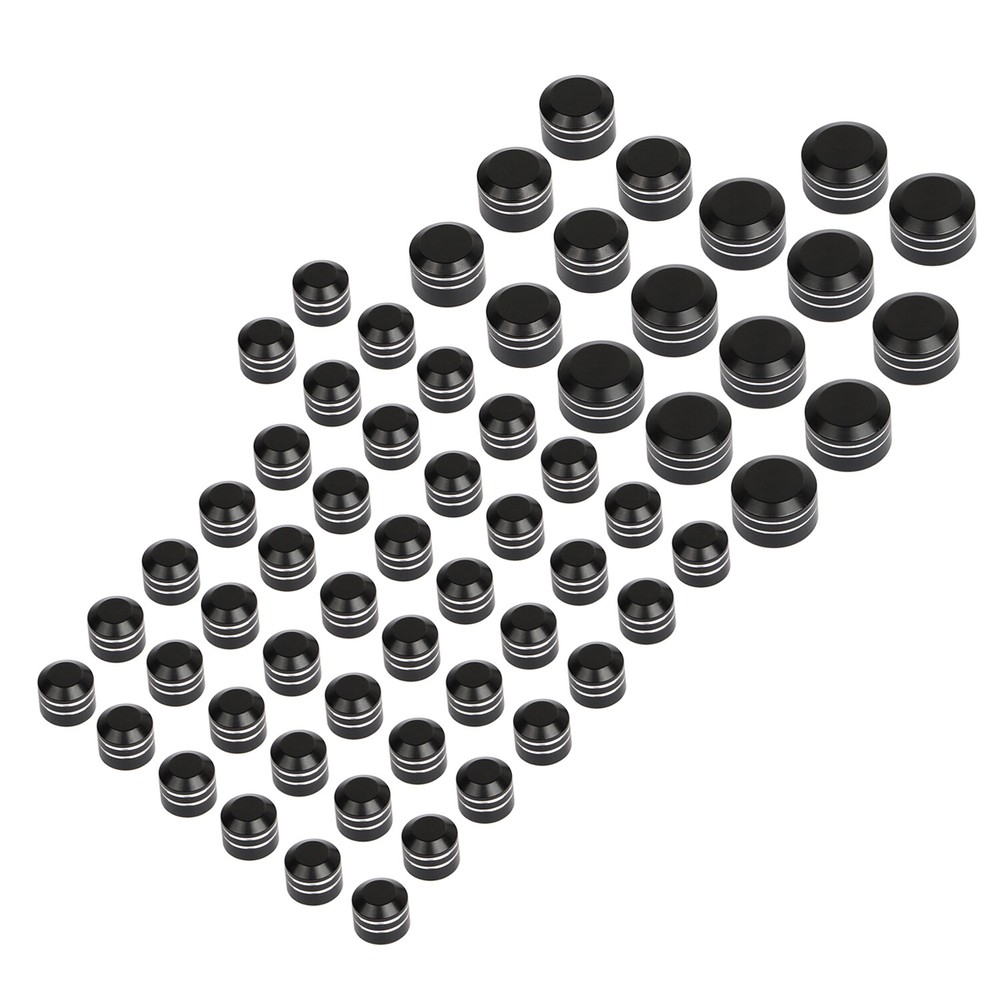 Black Cut Engine Bolt Topper Caps Covers For Harley Electra Road Glide FLTR/HT