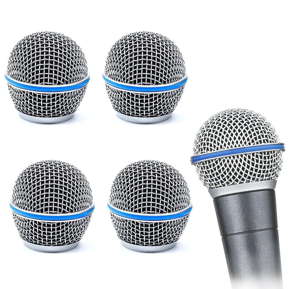 Cionyce 4 Pack BETA58A Microphone Head Replacement Standard Size Grille Mic r...