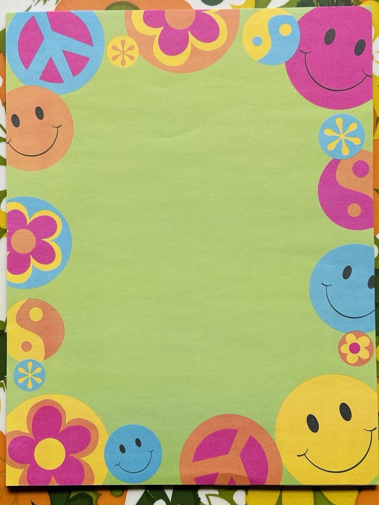 Novelty Design Computer Printer Paper Smiley Face Stripe Crafts NOS