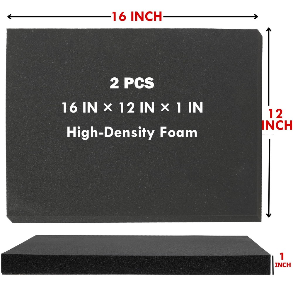 2 Pack 12x16x1 Inch Customizable Polyethylene Foam Sheets for Cases Tool Box