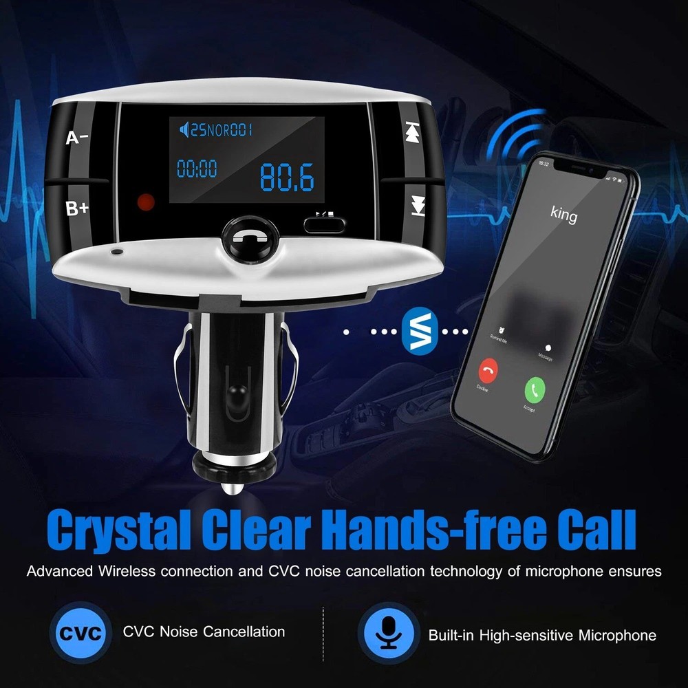 Bluetooth FM Transmitter Modulator Car Kit Handsfree MP3 Player SD USB W/ Remote