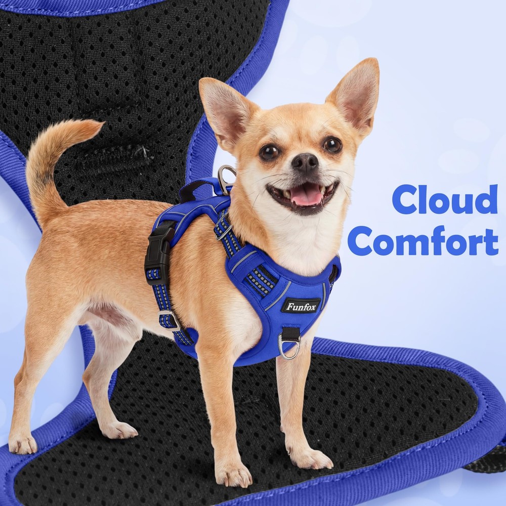 Dog Harness Medium No Pull, Adjustable 2 Clips Anti-Pull Vest with Practical ...