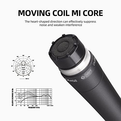 Wired Dynamic Microphone, Cardioid Dynamic Vocal Handheld Mic with Mic Clips,