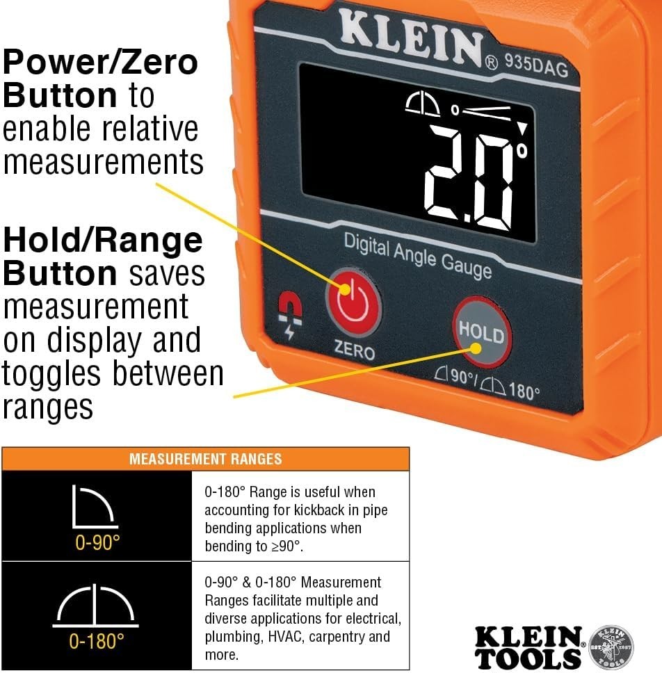 Precision Digital Level and Angle Gauge with High-Visibility Display & Magnets