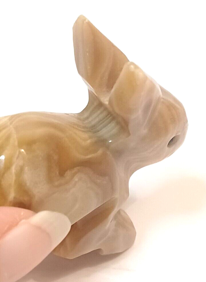 Carved Stone Rabbit 2.75" Long 2" Tall