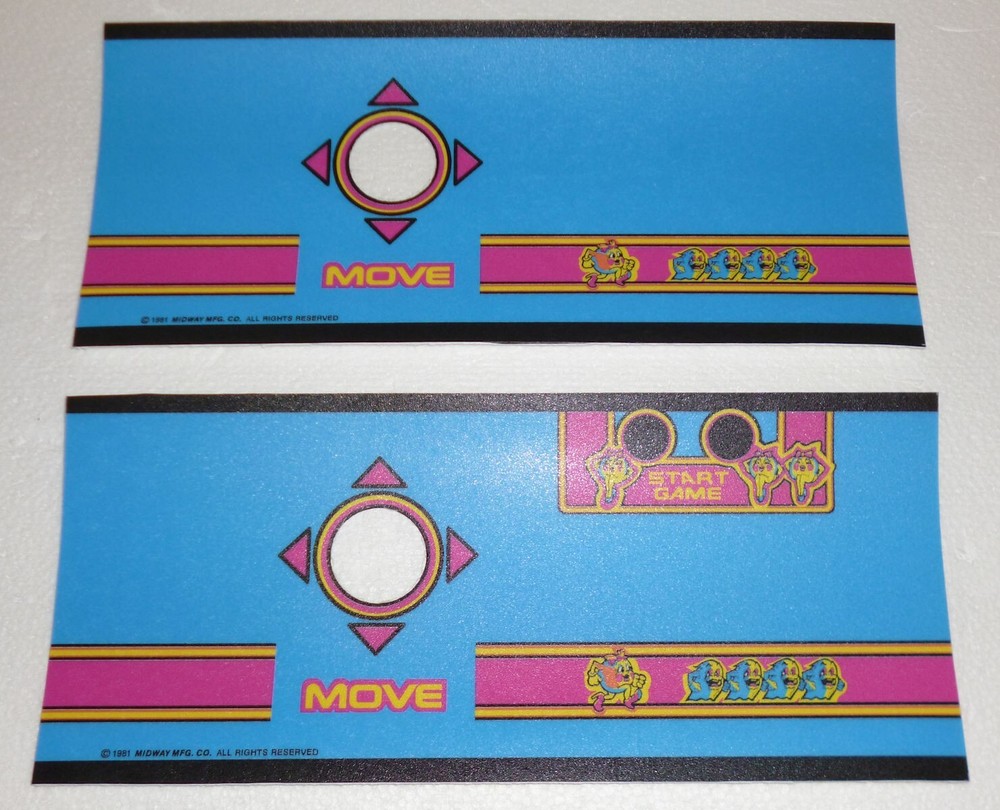 Multicade 11 Inch Ms Pac Man Cocktail Table Control Panel Overlay