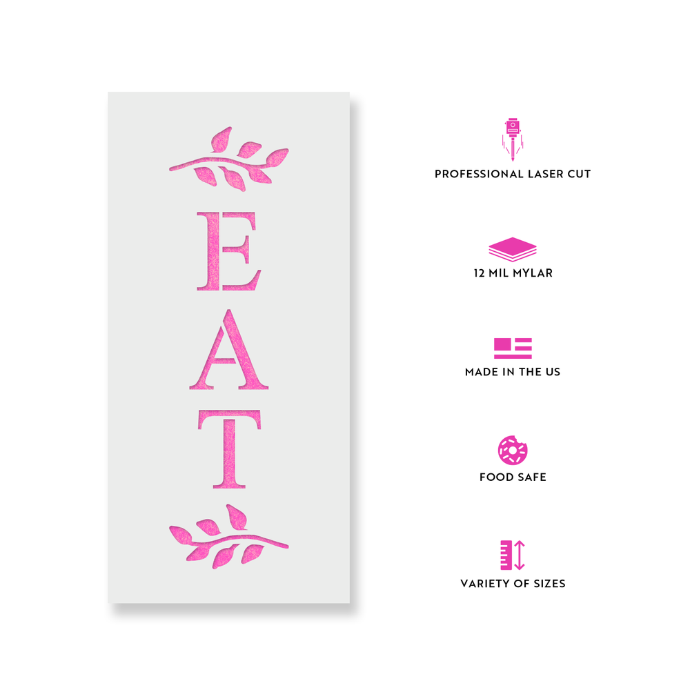 Eat Branches Stencil - Durable & Reusable Mylar Stencils