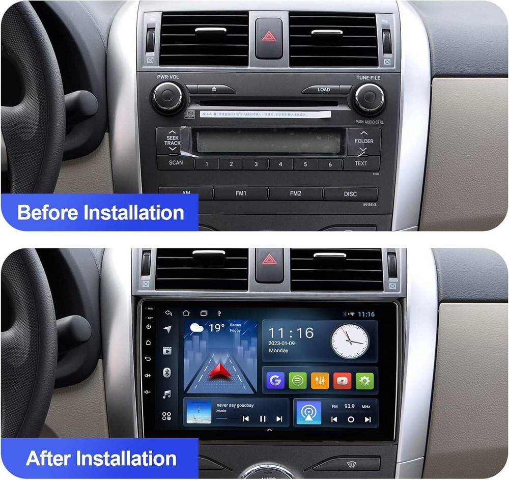 Android 13 Car Stereo for Corolla 2009-2013 CarPlay Android Auto GPS Bluetooth