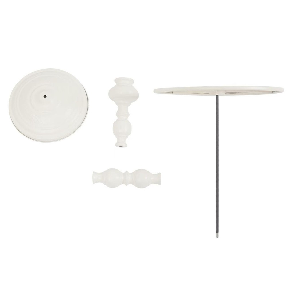 Round Side Table Retro Coffee End Table Small Accent Pedestal Table White Home