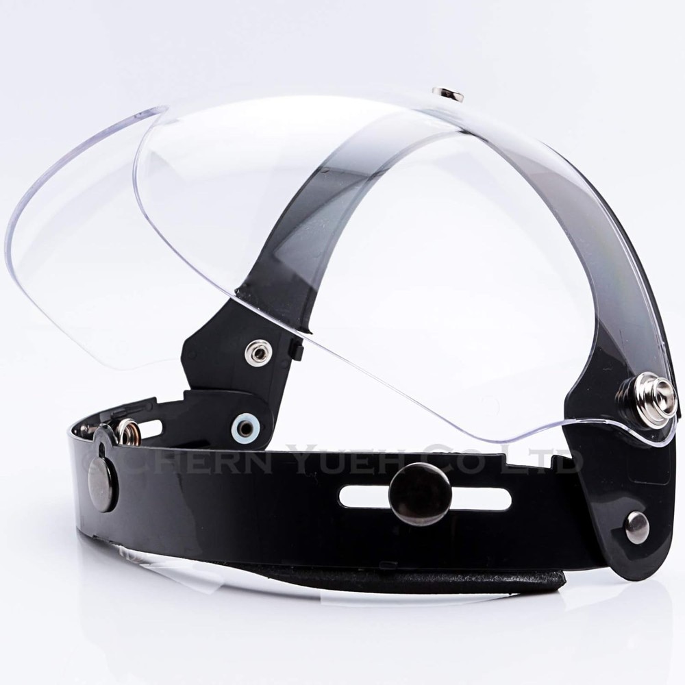 Universal 3-Snap Visor for Open Face Motorcycle Helmet Wind Shield Flip Up Do...