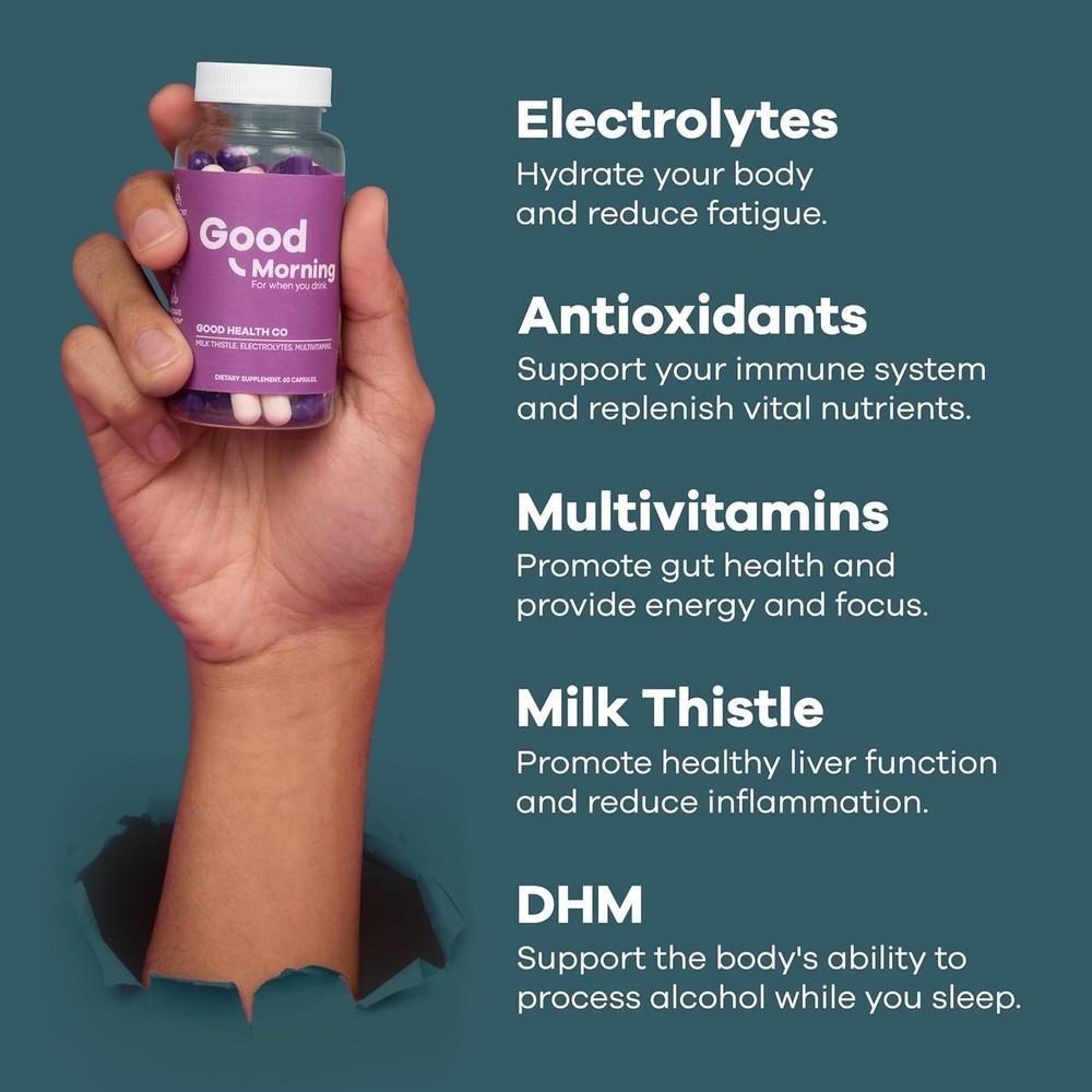 Party Relief Capsules After Drinking DHM Milk Thistle Electrolyte Support