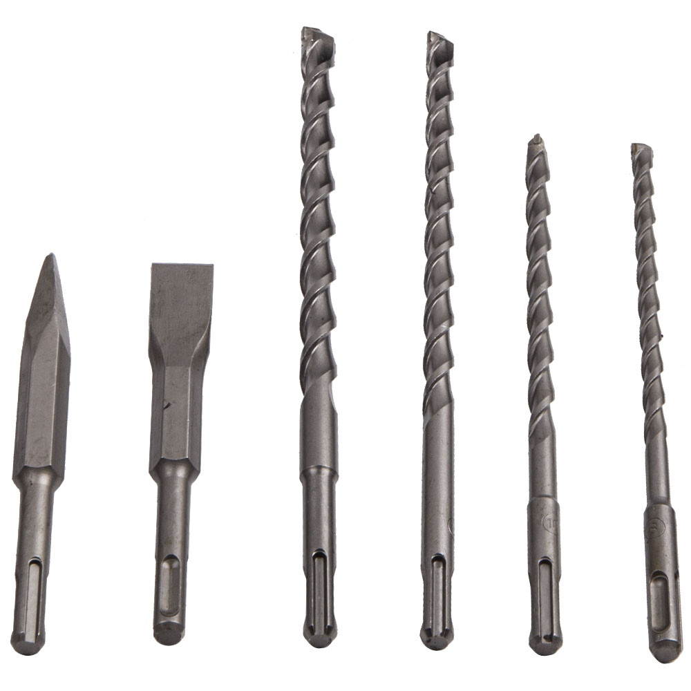 17x Rotary Hammer Bits Drill Bit & Chisel Set for SDS Plus Drills