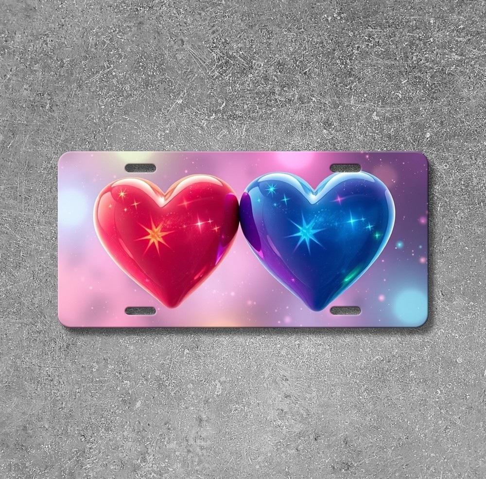 Bright Hearts License Plate Custom Vanity Plate Everyday Gift