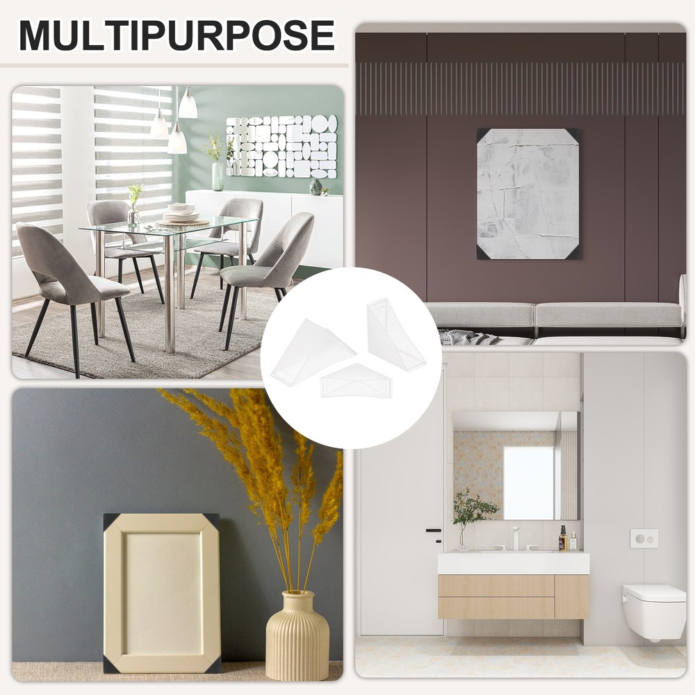 30Pcs 0.79x2in Clear Triangular Glass Table Protective Corners