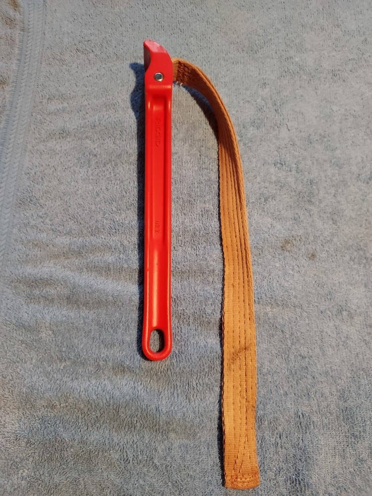 Strap Wrench By Ridgid,  #2, 11.1/2" Long Handle, 15" Long Strap