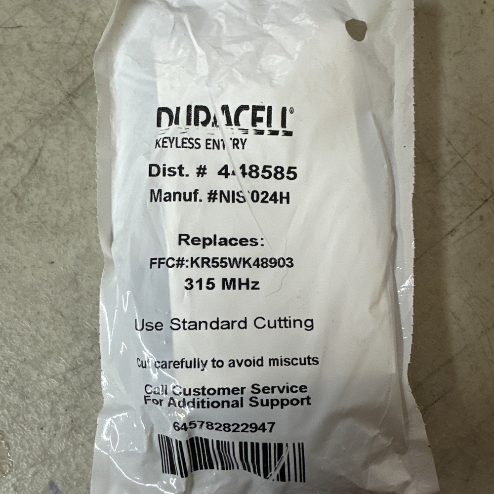 NEW Duracell Key MFR# NIS024H DIST# 448585