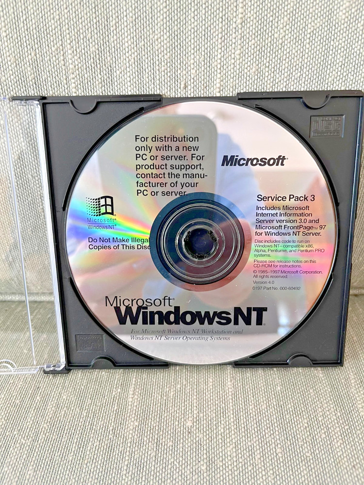 Microsoft Windows NT Service Pack 3 For Workstation PC CD-ROM
