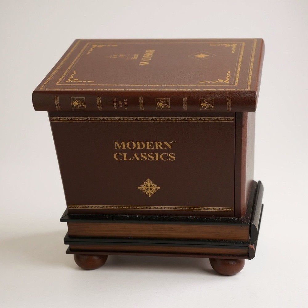 Regency Style Leather Faux Book Stack Side Table