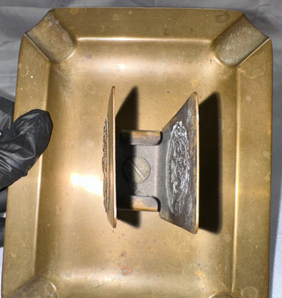 Bastian Bros. Solid Bronze USE Envelope Co. Match Holder Rochester NY - USED