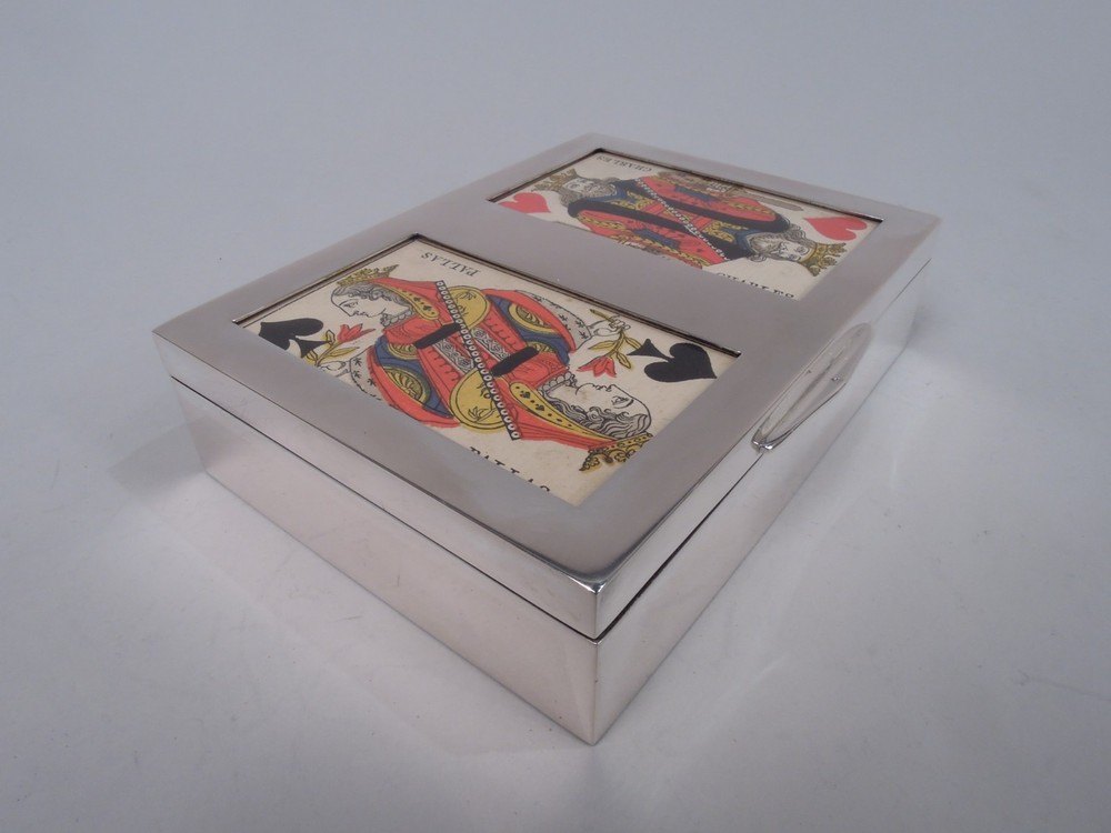 Hermann Bauer Playing Card Box German 835 Silver