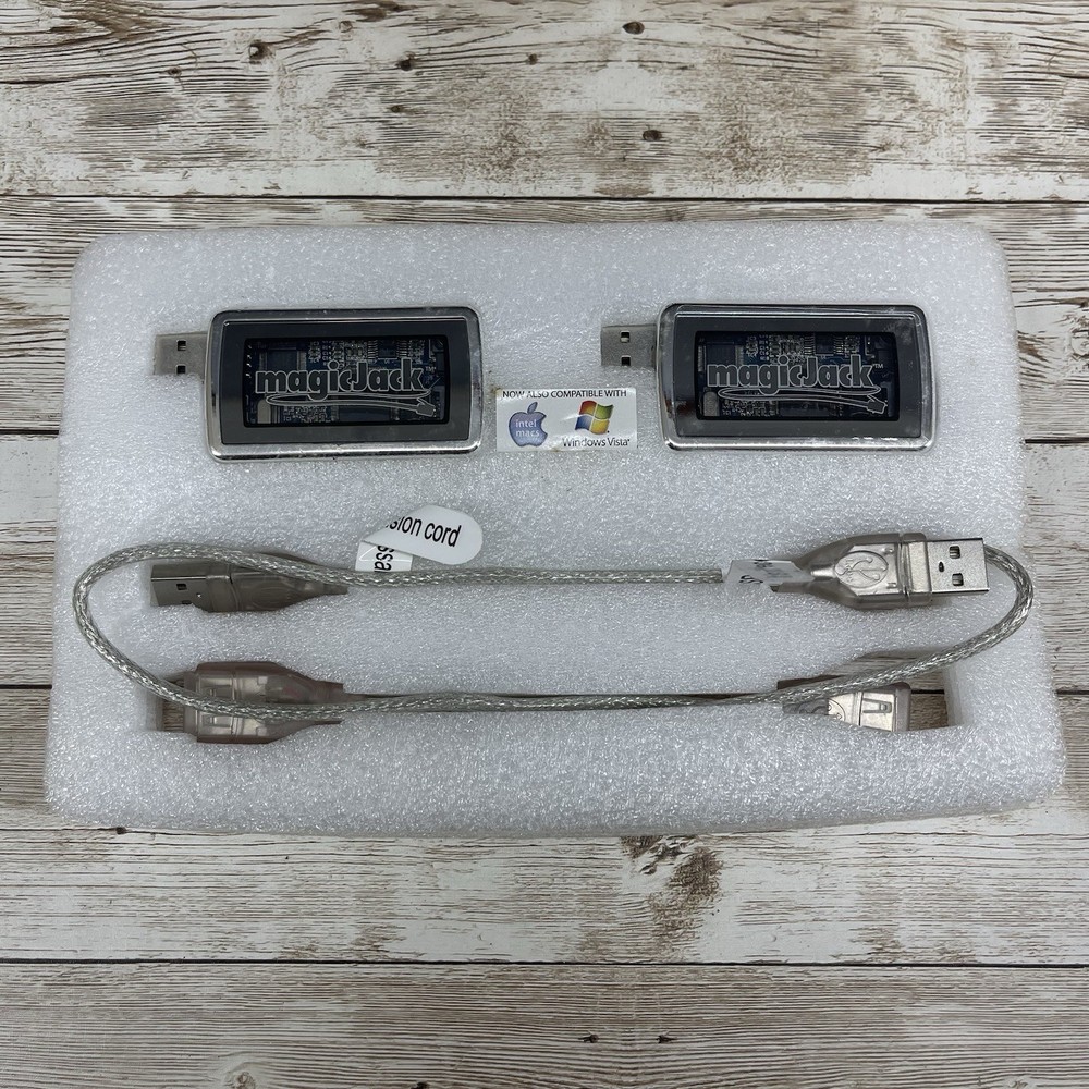 Magic Jack A921 Phone System USB Phone Jack Long Distance Calling Open Box Two