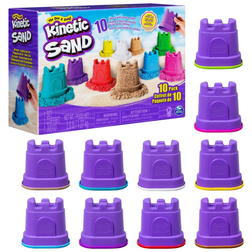 , Castle Containers 10-Color Moldable Play Sand Pack for Easter Basket Stuffe...