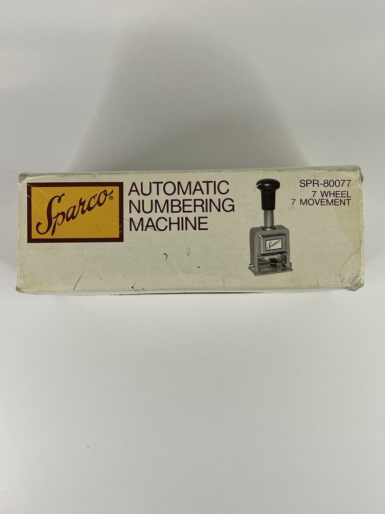 Sparco Automatic Numbering Machine SPR-80077 7 Wheel 7 Movement (CIB)