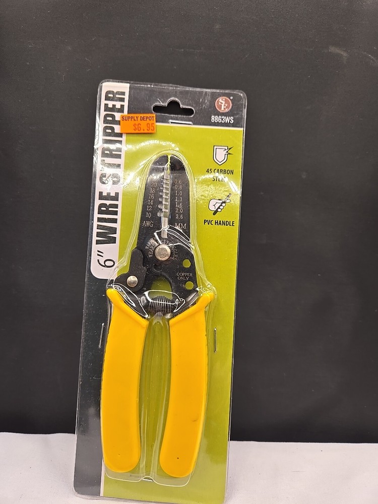 6" Copper Cable Wire Stripper Cutter Crimper Pliers Multi Tool PVC Handle