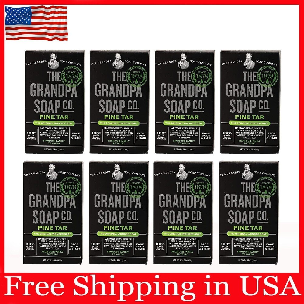 Grandpa's Soap Pine Tar 4.25 oz (8-Pack)