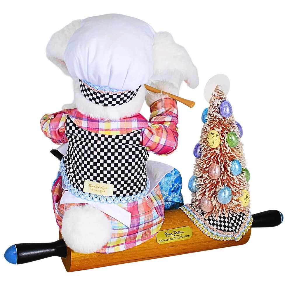 Karen Didion Bunny On Rolling Pin Figurine Easter Kitchen
