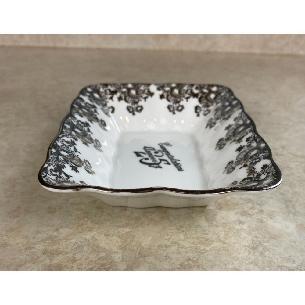 Royal Albert Rectangular 25th Anniversary Fine Bone China England Candy Dish