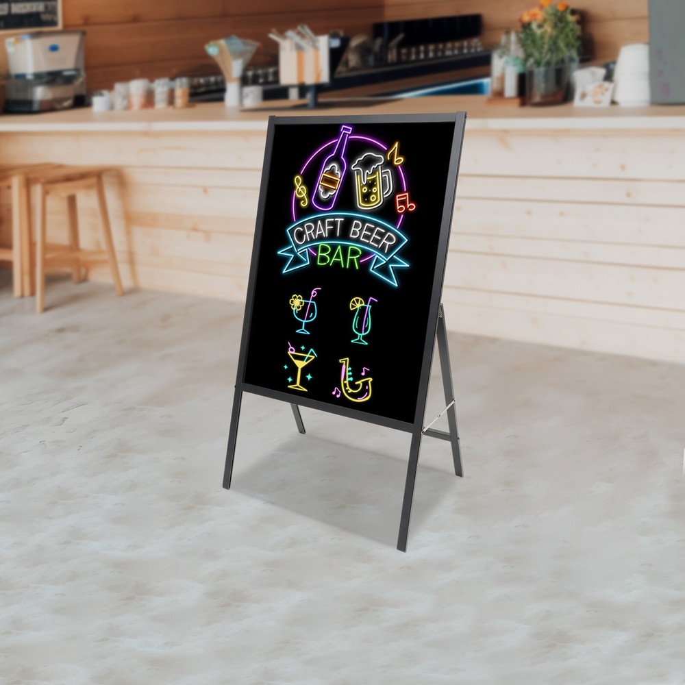 Large LED Message Writing Board Illuminated Erasable Neon Menu Board 60*80cm