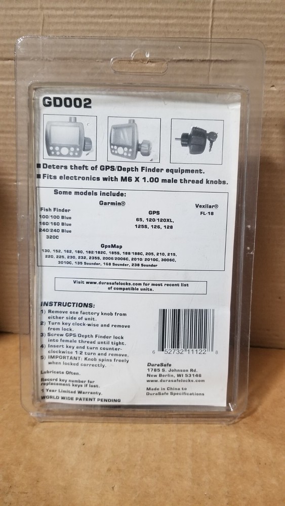 Durasafe GPS/Depth Finder Lock GD002 , Open package