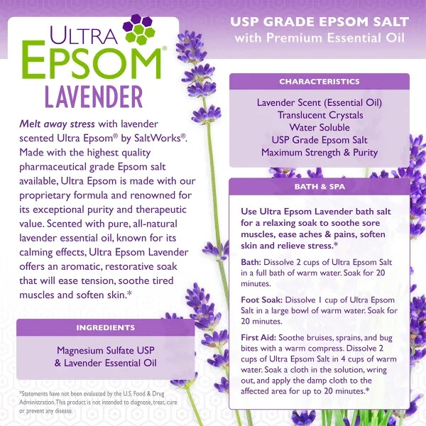 Ultra Epsom Lavender Bath Salts 18 Pound Bag