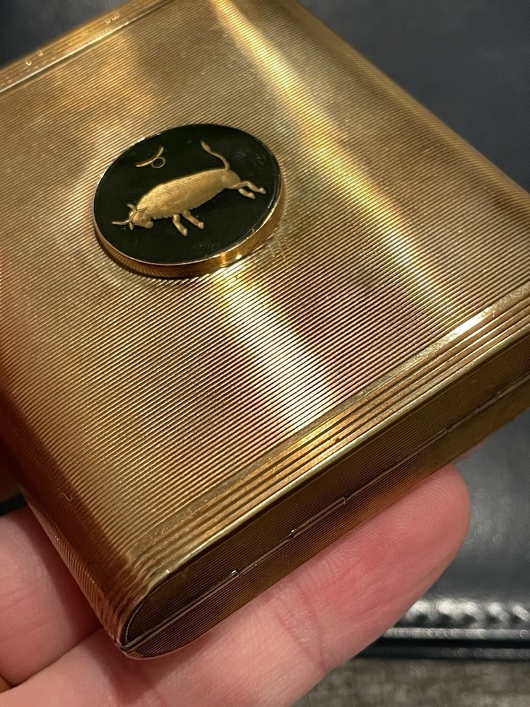 Authentic Antique Art Deco Dunhill 14k Solid Rose Gold Cigarette Case Cool! 82GR
