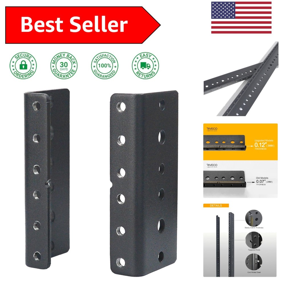 Versatile 2U Rack Mount Rails for Audio & Network Equipment - Screws Included