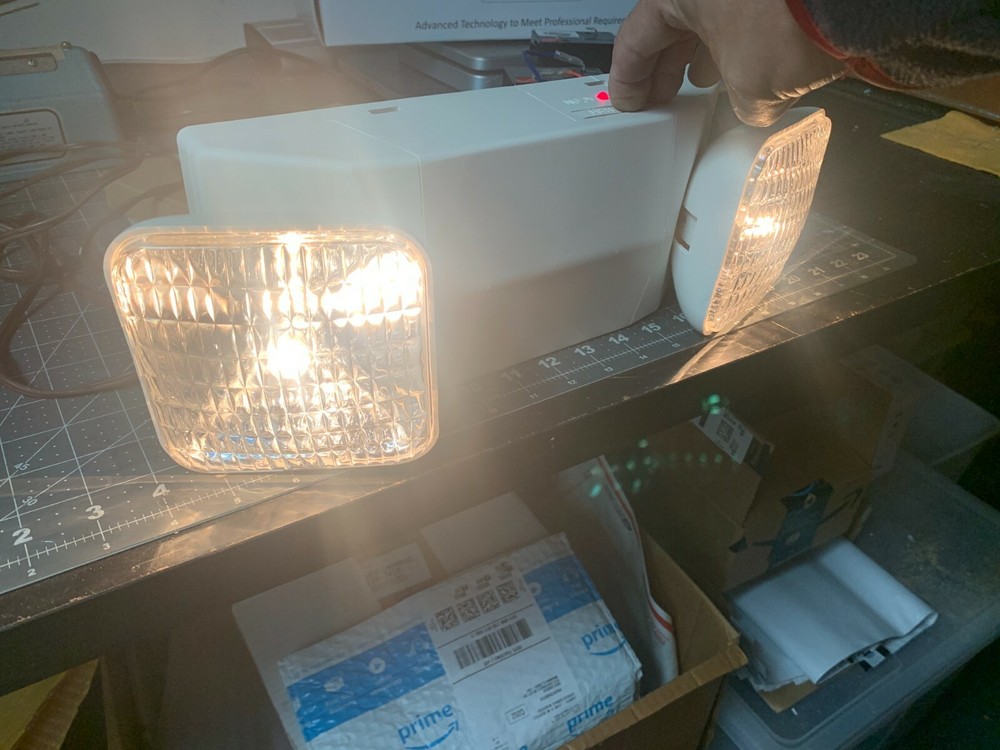 Emergency Exit Light Battery Backup & Adjustable Two Heads, UL 924-Listed