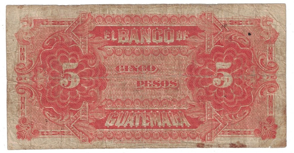 Guatemala - 1905 Five Pesos Banknote (A-1436)
