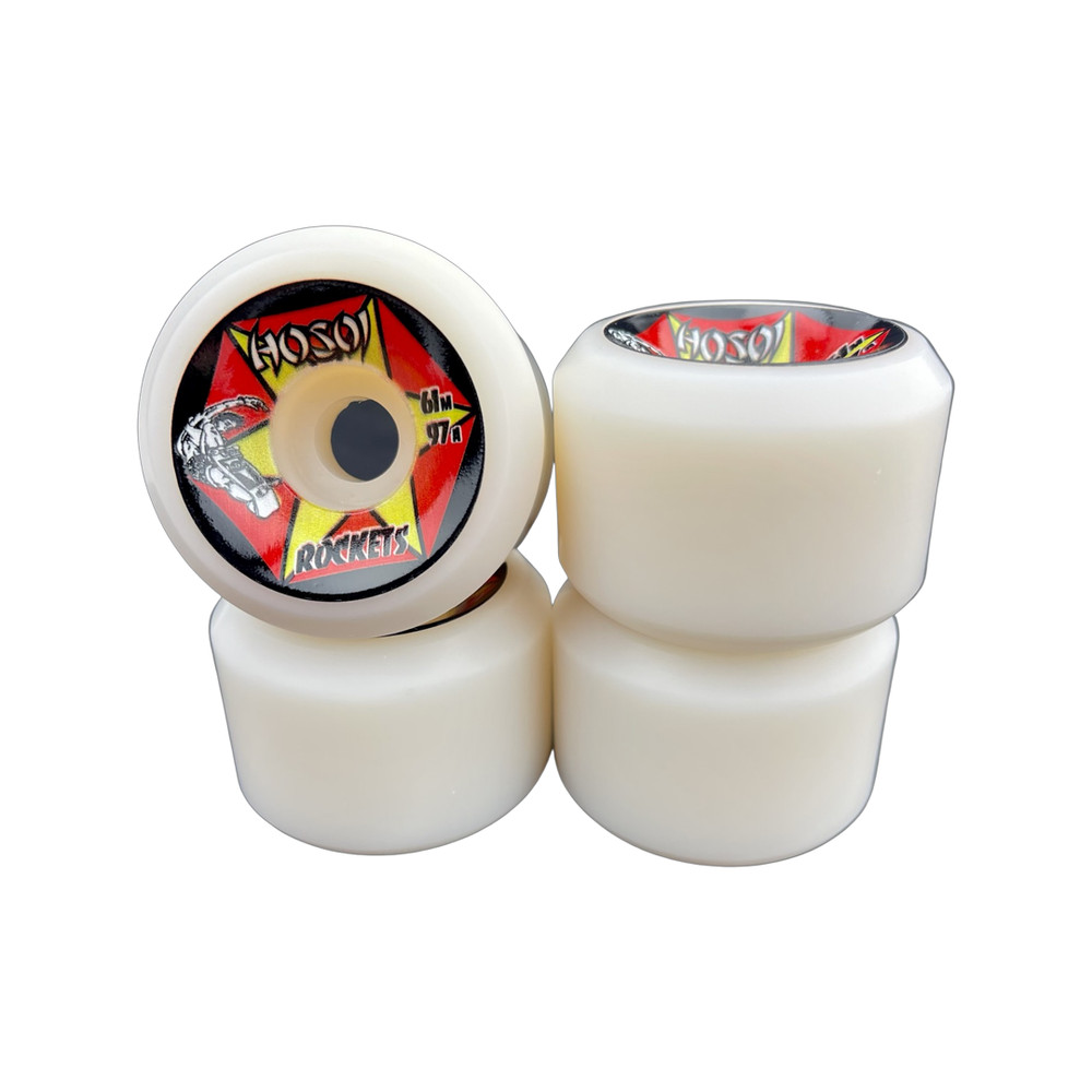 Hosoi Rockets 61mm 97A White Skateboard Wheels