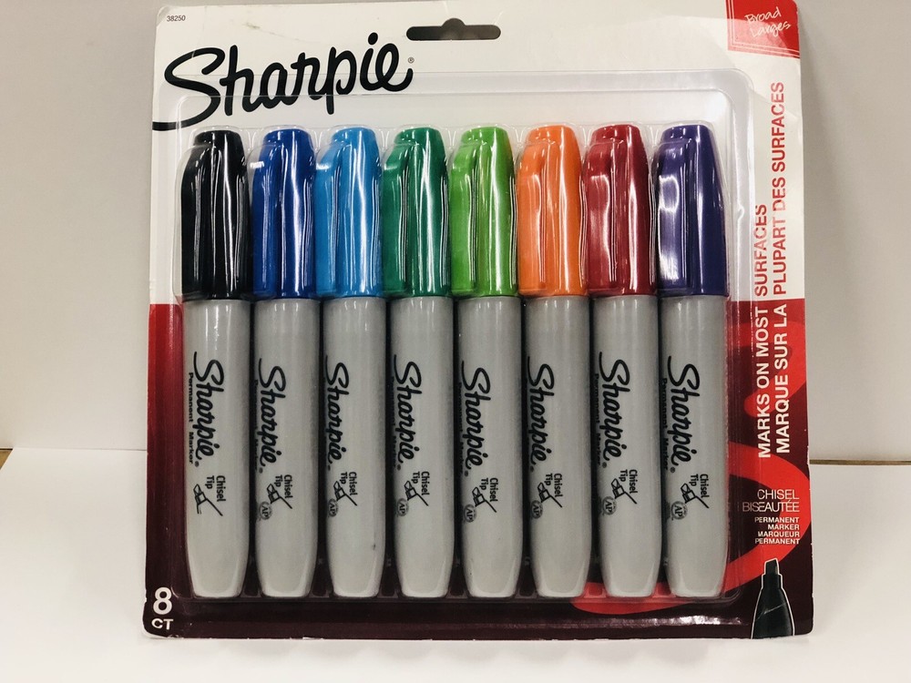 Sharpie Chisel Tip Permanent Markers 8/Pkg Assorted Colors 071641382503
