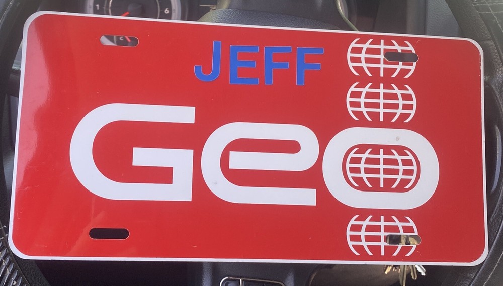 Jeff Geo Vanity License Plate