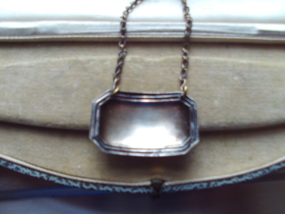 Vintage Silver Plated Sherry Decanter Label 2"
