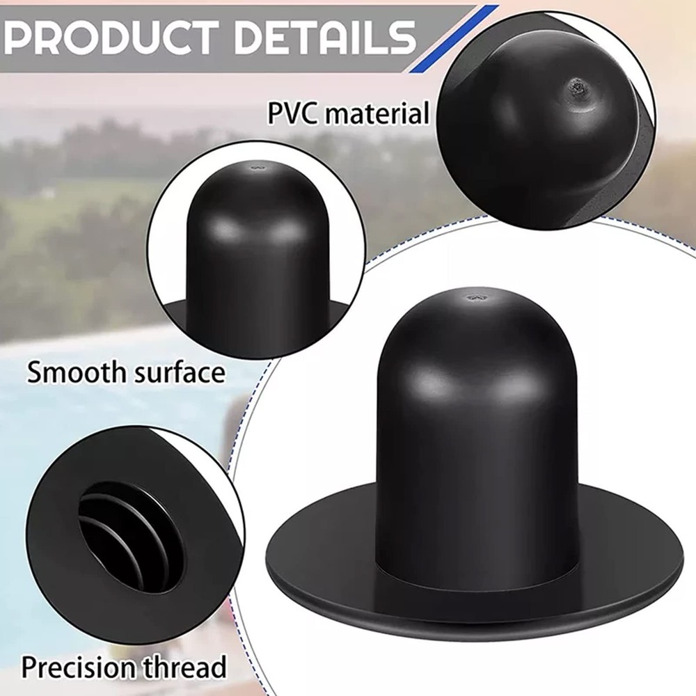 4 Pack Pool Wall Plug Replacement,Pool Stopper Plugs,Pool Black