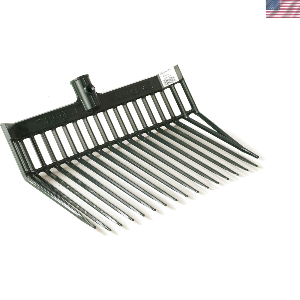 DuraFork Durable Polycarbonate Pitch Fork Replacement Head | Angled Tines, Green