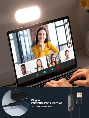 Video Conference Lighting & Computer Light – USB LED Panel for Laptop & Black