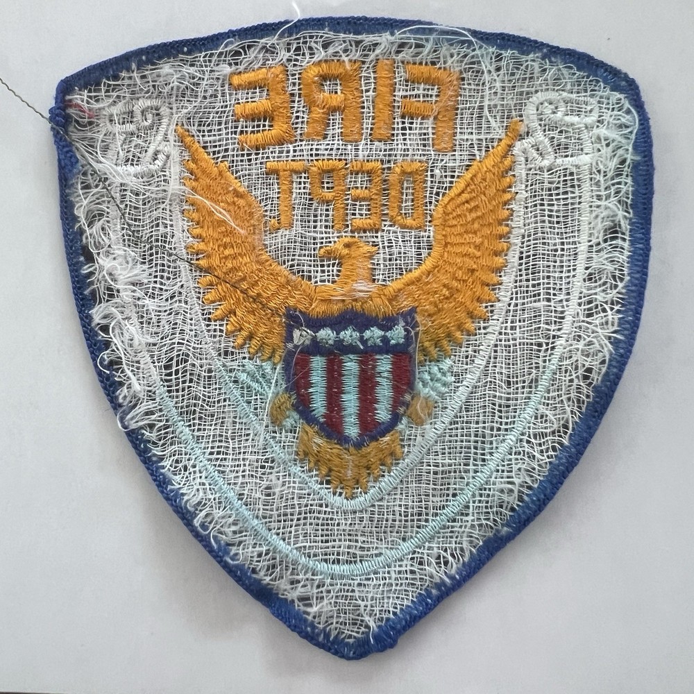 Fire Dept Patch - 4 x 4.25 inches - Vintage