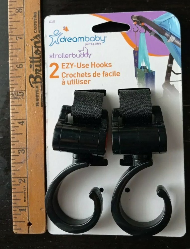 2 New Dreambaby Strollerbuddy Ezy-Fit Stroller Walker Hooks Bag Holders